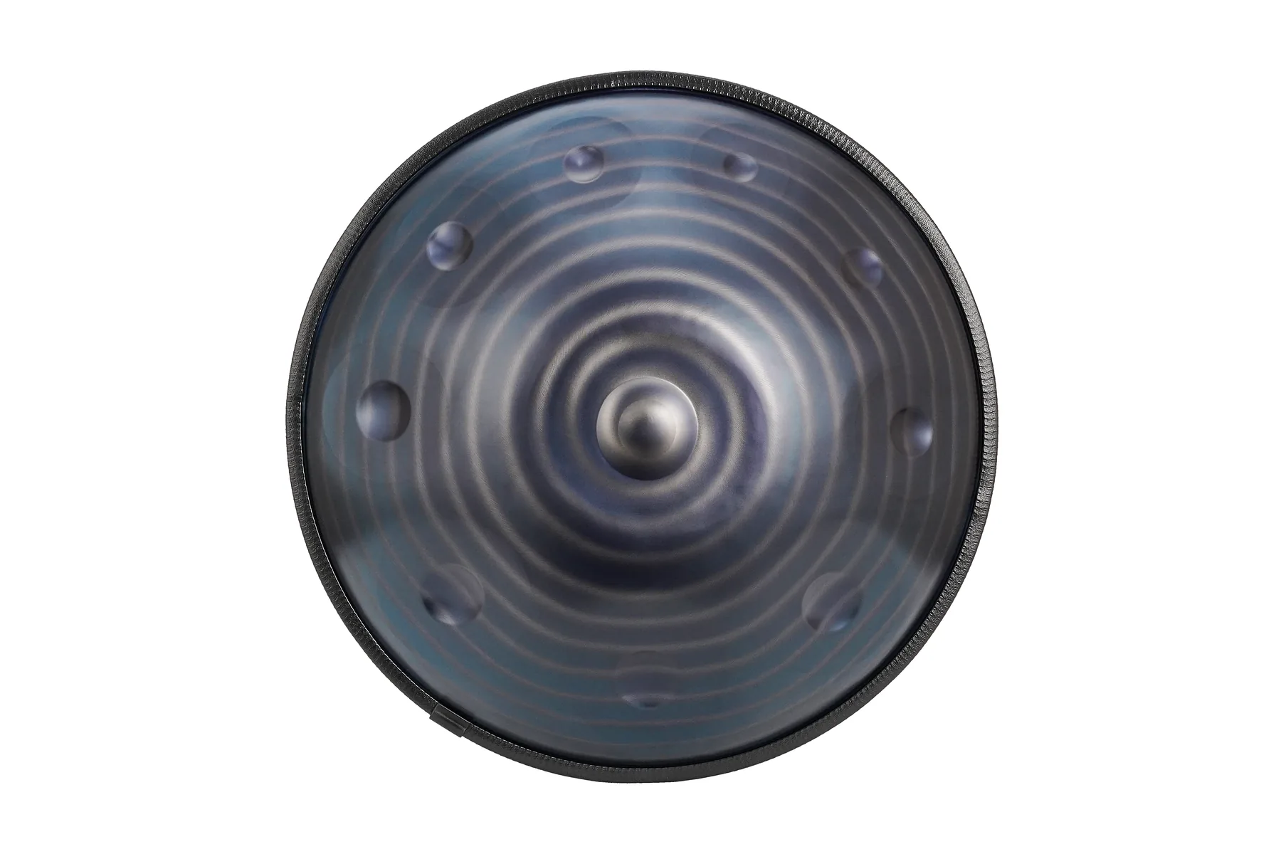 D Kurd 10 note handpan spiral blue finish detail for OEM order